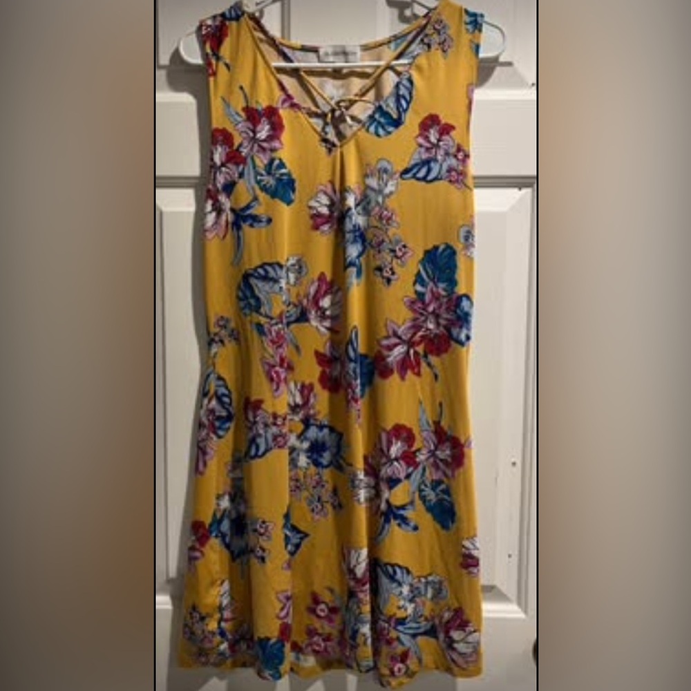 Sugarhigh yellow floral dress women’s medium #floral #summerdress